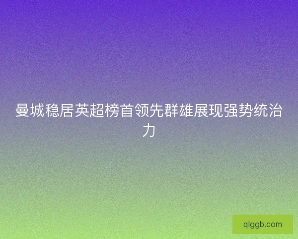 曼城稳居英超榜首领先群雄展现强势统治力
