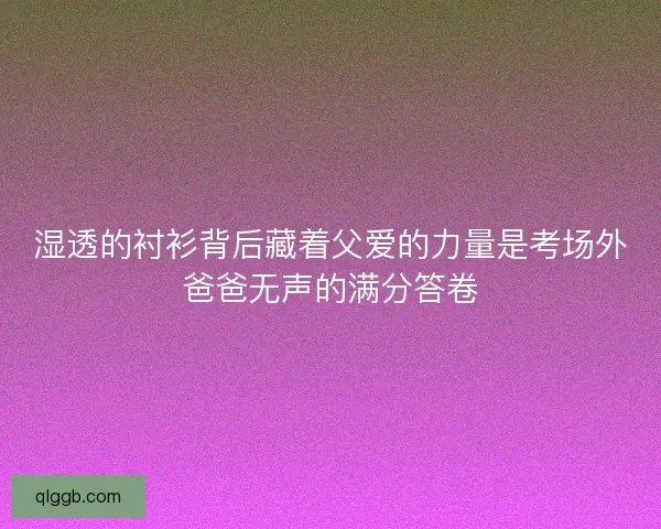 湿透的衬衫背后藏着父爱的力量是考场外爸爸无声的满分答卷 湿透的衬衫背后藏着父爱的力量是考场外爸爸无声的满分答卷